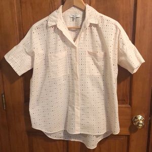 Madewell eyelet courier shirt - light pink